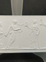Панно-барельеф винтажное "Пять муз" (по мотивам Джозайи Веджвуда 1780 г.), керамика, 20.5 х 8 см, Германия, 1960-70гг.
