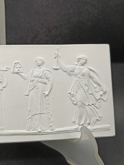 Панно-барельеф винтажное "Пять муз" (по мотивам Джозайи Веджвуда 1780 г.), керамика, 20.5 х 8 см, Германия, 1960-70гг.