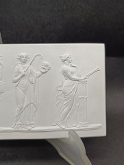Панно-барельеф винтажное "Аполлон и четыре музы" (по мотивам Джозайи Веджвуда 1780 г.), керамика, 20.5 х 8 см, Германия, 1960-70гг.